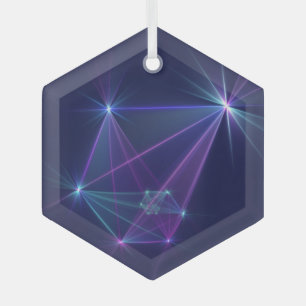 Constellation, Abstract Fantasy Fractal Art Glass Ornament