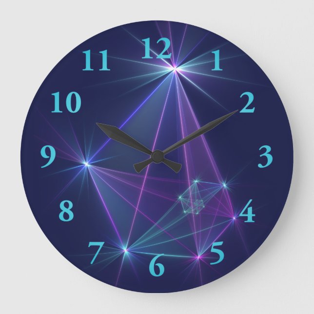 Constellation, Abstract Fantasy Fractal Art Large Clock (Front)