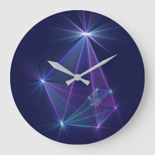Constellation, Abstract Fantasy Fractal Art Large Clock