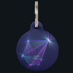 Constellation, Abstract Fantasy Fractal Art Pet ID Tag<br><div class="desc">A modern, abstract and striking fractal art fantasy constellation
with shining stars.
Design for your pet tag and more.</div>