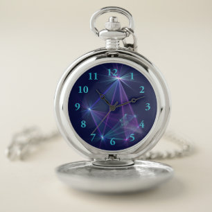Constellation, Abstract Fantasy Fractal Art Pocket Watch