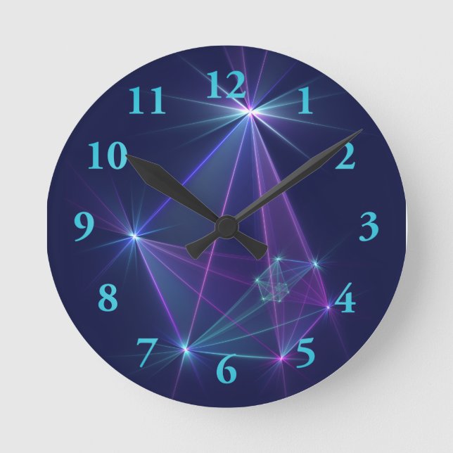Constellation, Abstract Fantasy Fractal Art Round Clock (Front)