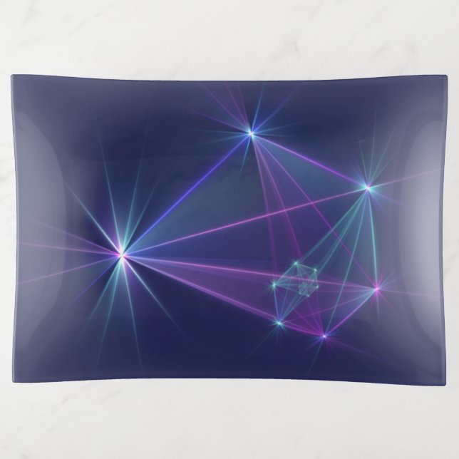 Constellation, Abstract Fantasy Fractal Art Trinket Tray (Front)
