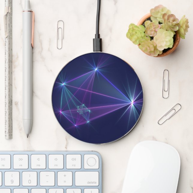 Constellation, Abstract Fantasy Fractal Art Wireless Charger (Desk)