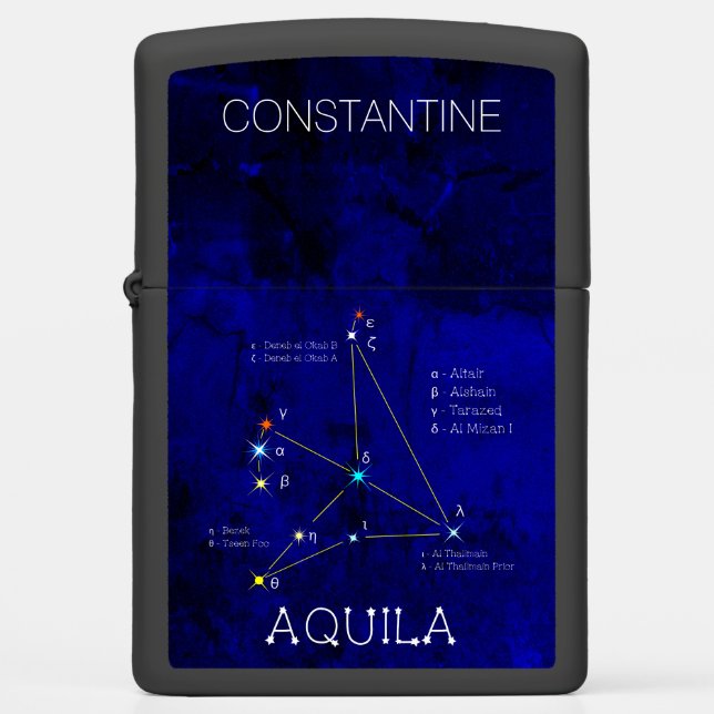 Constellation AQUILA unique, elegant Zippo Lighter (Front)