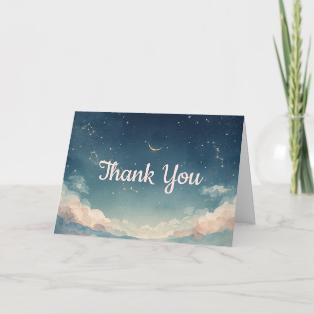 Constellation Baby Shower Thank You Card (Front)
