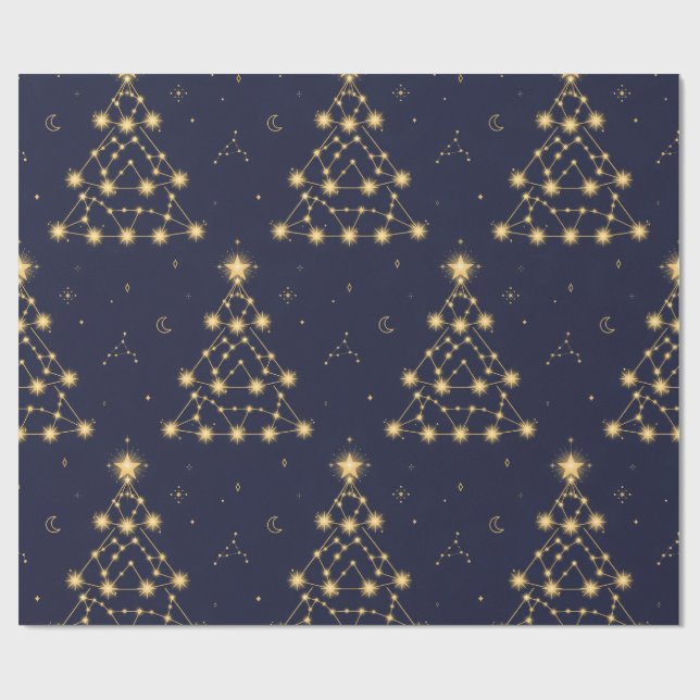 Constellation Christmas Tree Wrapping Paper (Flat)