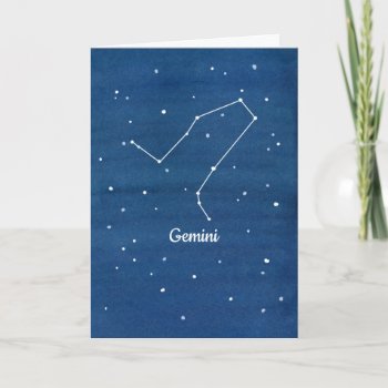 Constellation Gemini Astrology Sign Happy Birthday Card by CountryGarden at Zazzle
