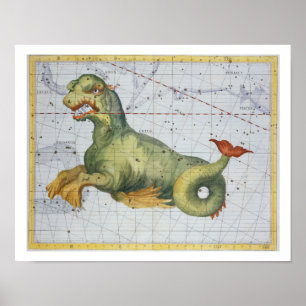 Constellation of Cetus the Whale, from 'Atlas Coel Poster