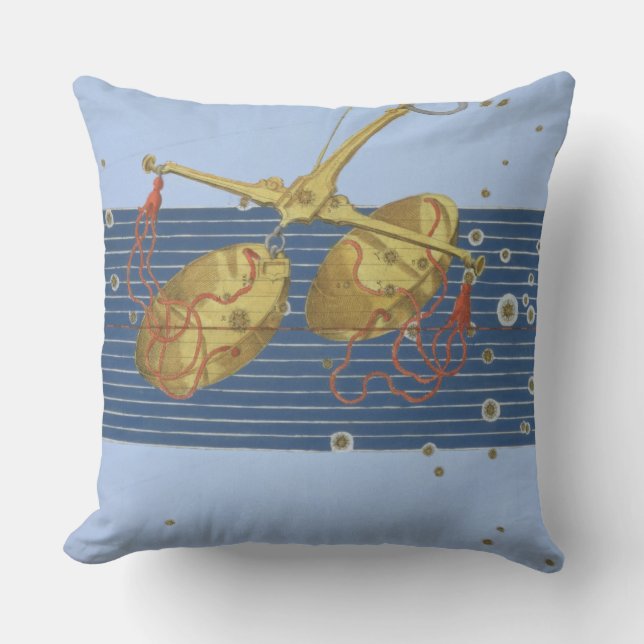 Constellation of Libra, from 'Uranometria' by Joha Throw Pillow (Front)