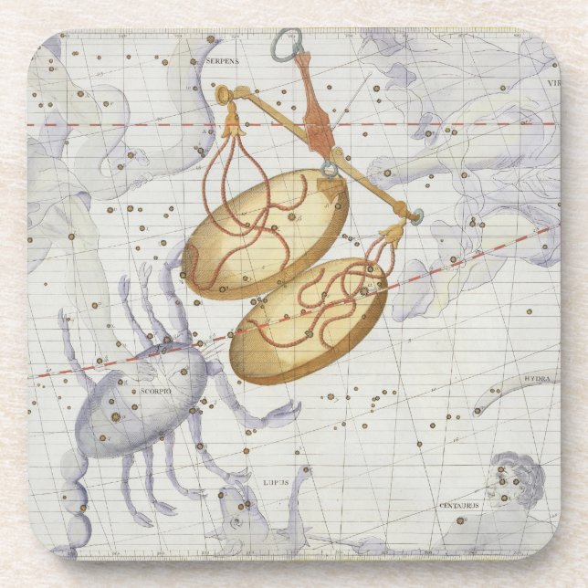 Constellation of Libra, plate 7 from 'Atlas Coeles Drink Coaster (Front)