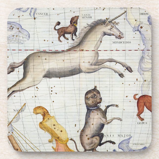 Constellation of Monoceros with Canis Major and Mi Drink Coaster (Front)