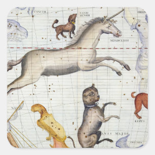 Constellation of Monoceros with Canis Major and Mi Square Sticker