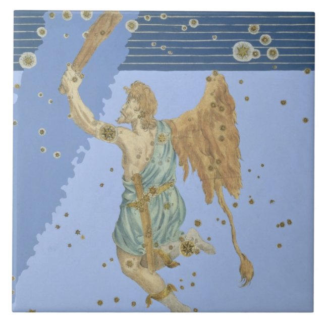 Constellation of Orion, from 'Uranometria' by Joha Ceramic Tile (Front)