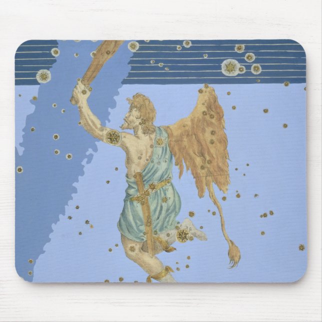 Constellation of Orion, from 'Uranometria' by Joha Mouse Pad (Front)