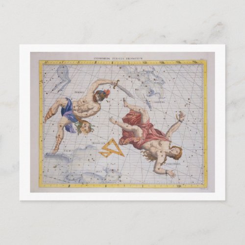 Constellation of Perseus and Andromeda from Atla Postcard