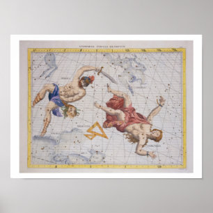 Constellation of Perseus and Andromeda, from 'Atla Poster