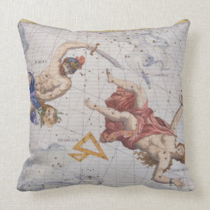 Constellation of Perseus and Andromeda, from 'Atla Throw Pillow