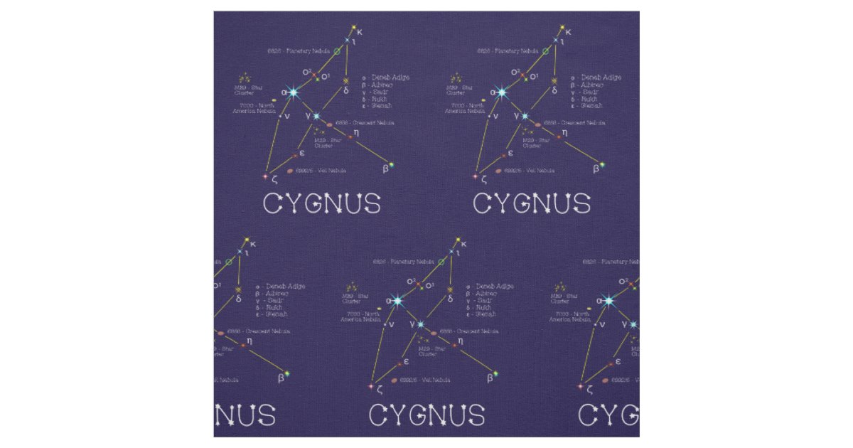 Constellation Of Stars Cygnus Or Swan Fabric | Zazzle