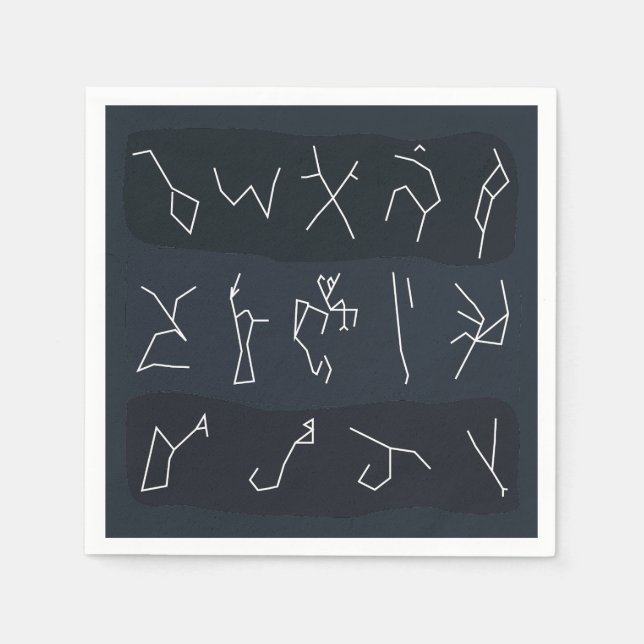 Constellation Pattern in Stripes Style Space Party Napkins (Front)