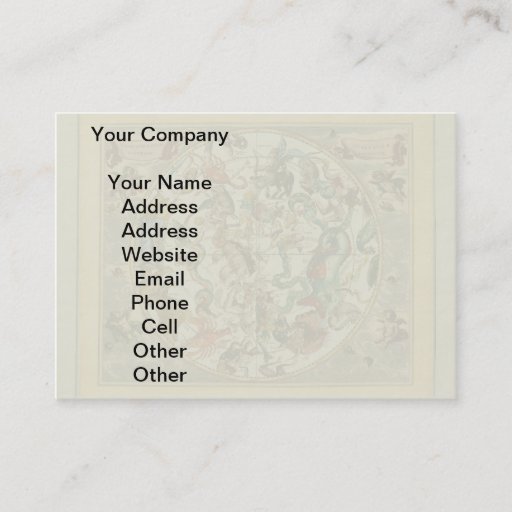 Customizable Vintage Celestial Zodiac Star Constellation Map Business Card Template