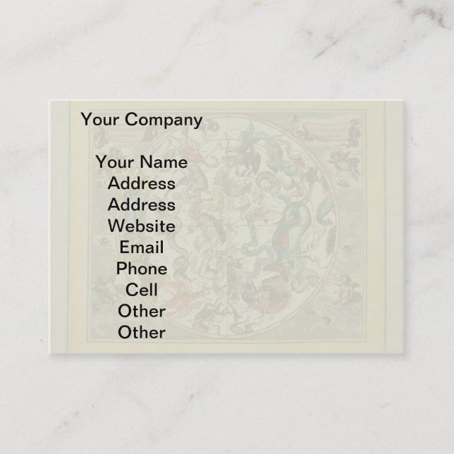 Constellation Sky Celestial Zodiac Star Map  Business Card (Front)