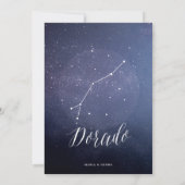 Constellation Star Celestial Table Number Dorado (Back)