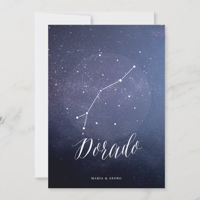 Constellation Star Celestial Table Number Dorado (Front)