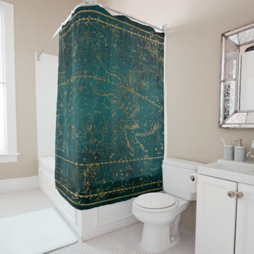 Constellation Star Map Shower Curtain