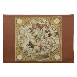 Constellation Stars Northern Sky Vintage Astronomy Cloth Placemat