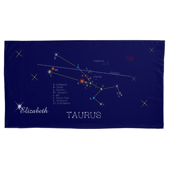 Constellation TAURUS unique, elegant Pillow Case (Front)