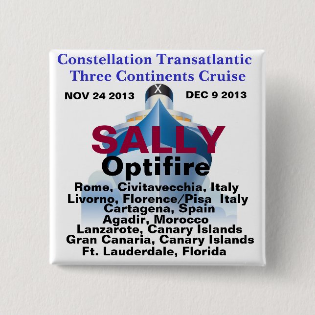 Constellation Transatlantic Three Continent Cruise Button (Front)