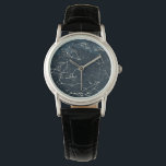 Constellation Watch<br><div class="desc">This watch is made of black leather and had a map of constellations for a background.</div>