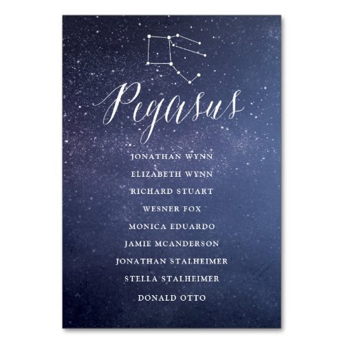 Constellation Wedding Seating Chart Card Pegasus