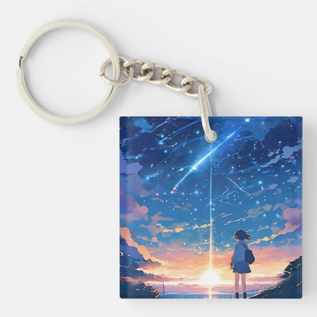 constellation with shooting stars keychain (Front)