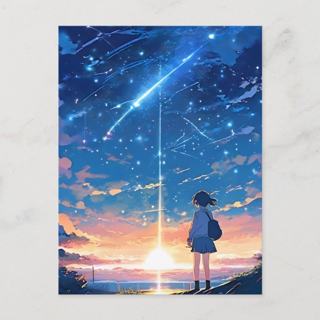 constellation with shooting stars postcard (Front)