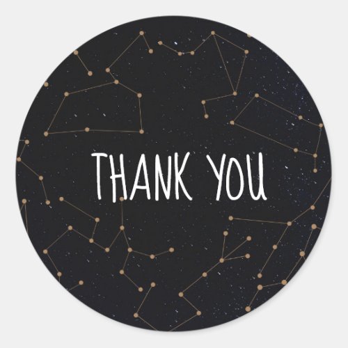 Constellation Zodiac Thank You Classic Round Sticker