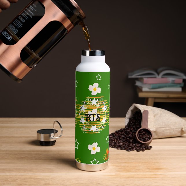Constellations and Flowers Water Bottle (Coffee)