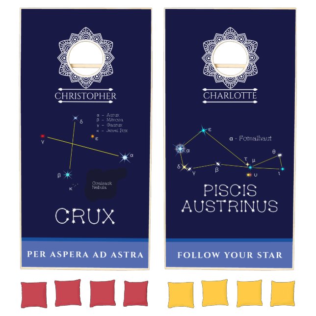 Constellations Crux And Piscis Austrinus Cornhole Set (Set)