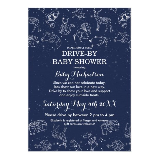 Constellations Drive By Baby Shower Invitation