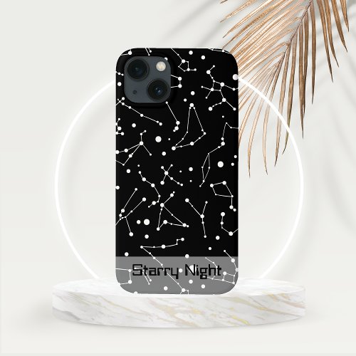 Constellations in White in Black Space iPhone 13 Case