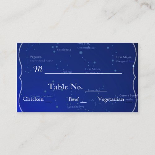 Constellations on Blue Wedding Place Cards