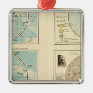 Constellations, Solar System, Moon Metal Ornament