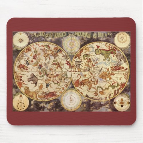 Constellations Vintage Astronomy Frederik de Wit Mouse Pad