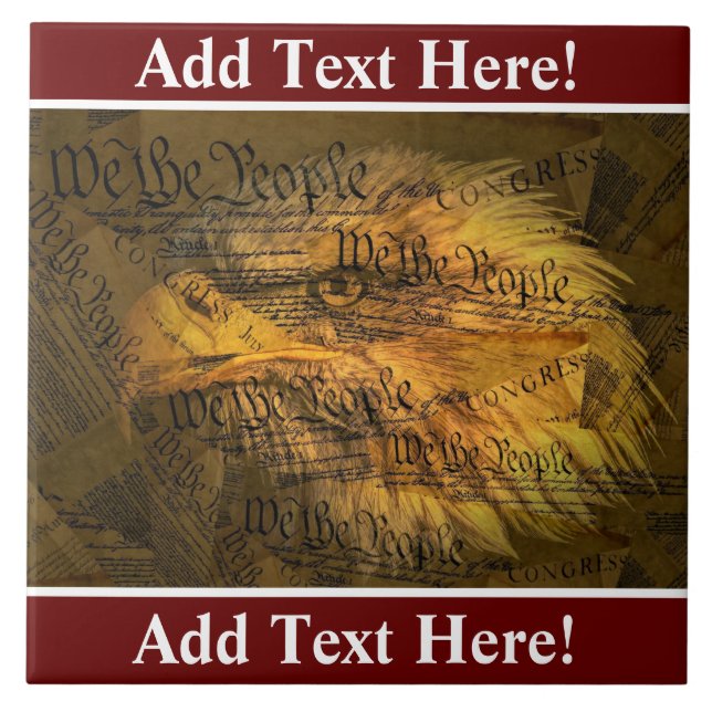 Constitution American Bald Eagle Ceramic Tile (Front)