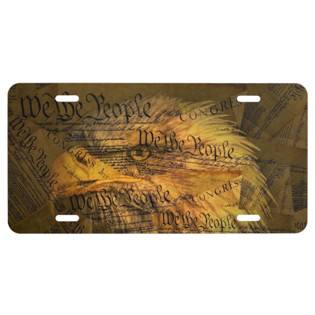 Constitution American Bald Eagle License Plate (Front)