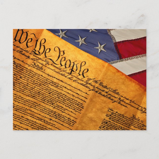 Constitution Flag 4th of July Independence Day Holiday Postcard (Front)