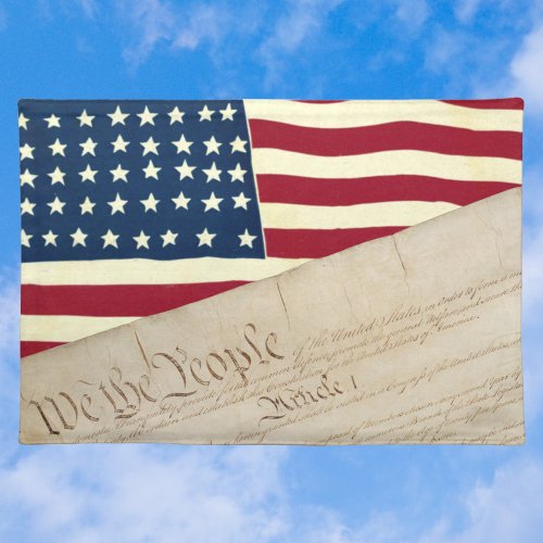 Constitution of the United States American Flag Cloth Placemat
