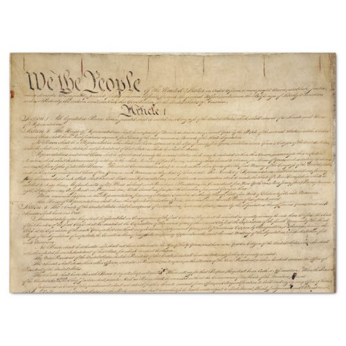 CONSTITUTION OF THE UNITED STATES TISSUE PAPER