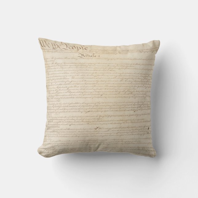 Constitution of the United States, We The People Throw Pillow (Front)